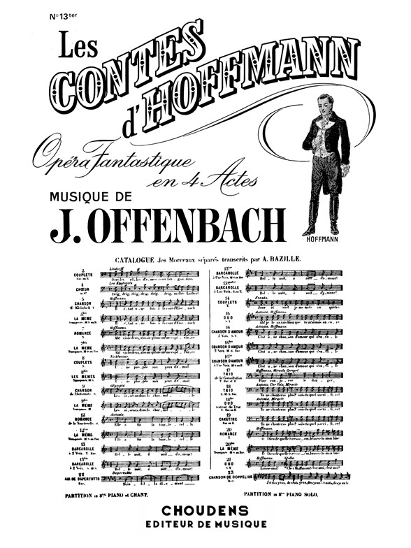 OFFENBACH CONTES D'HOFFMANN (LES) N° 13TER BARCAROLLE À 1 VOIX BELLE N