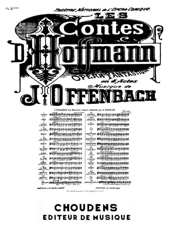 OFFENBACH CONTES D'HOFFMANN (LES) N° 5BIS CHANSON DE KLEINZACH IL ÉTAI