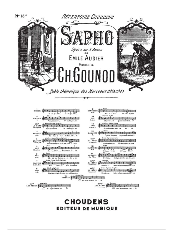 GOUNOD SAPHO N° 15TER STANCES Ô MA LYRE IMMORTELLE SOPRANO CHANT ET PI