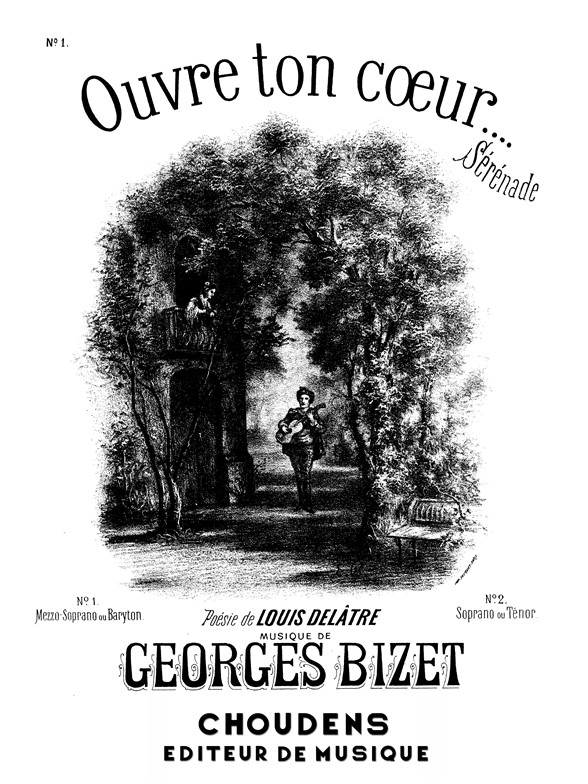 BIZET OUVRE TON COEUR N° 1 SÉRÉNADE MEZZO OU BARYTON CHANT ET PIANO