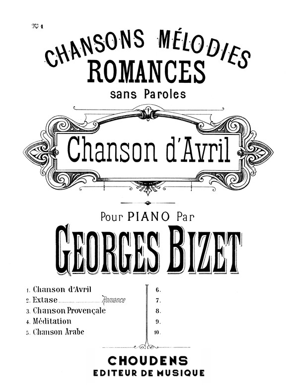 BIZET Chanson d'avril 1 PIANO