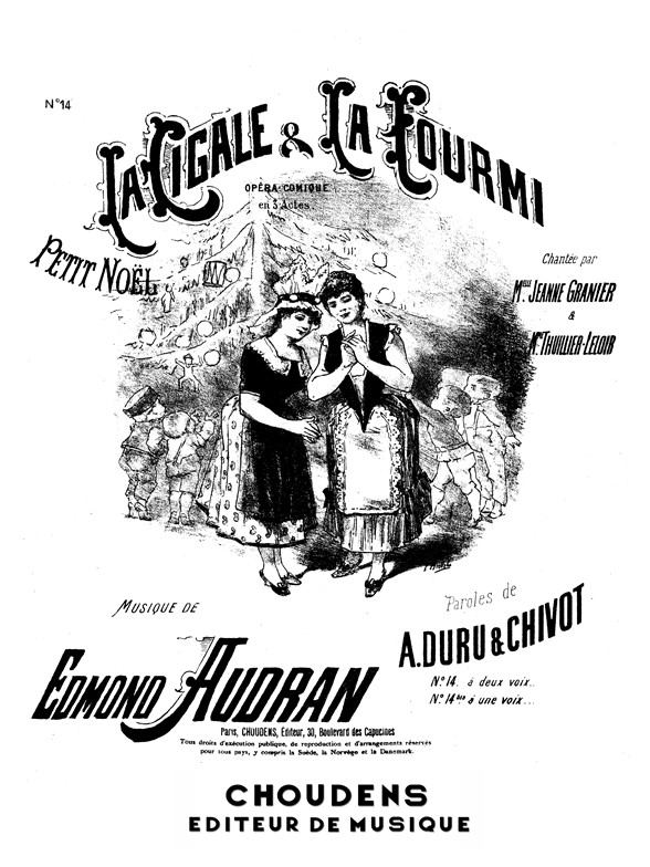AUDRAN CIGALE ET LA FOURMI (LA) N° 14 PETIT NOËL VOIX (2) CHANT ET PIA