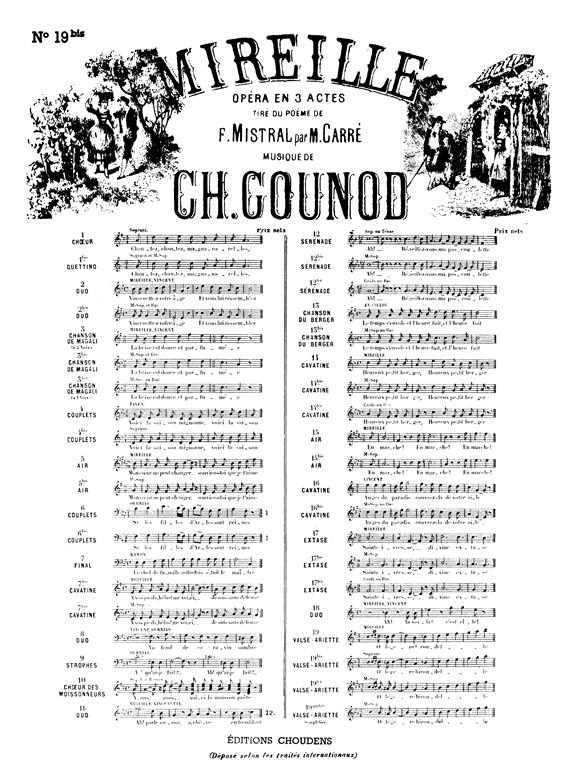 GOUNOD MIREILLE N° 19BIS VALSE ARIETTE Ô LÉGÈRE HIRONDELLE SOPRANO CHA