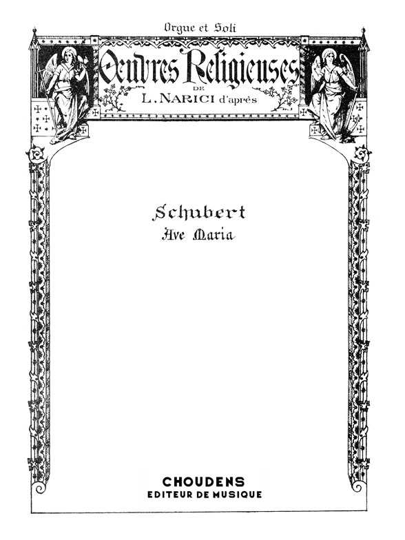 SCHUBERT AVE MARIA N° 1 MOTET MEZZO OU BARYTON CHANT ET ORGUE OU PIANO