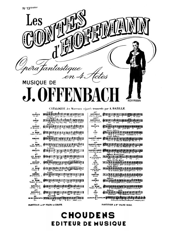 OFFENBACH CONTES D'HOFFMANN (LES) N° 13QUATER BARCAROLLE À 1 VOIX BELL