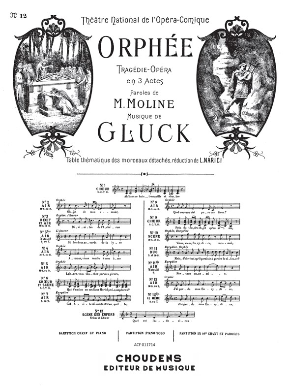 GLUCK ORPHÉE N° 12 AIR D'ORPHÉE J'AI PERDU MON EURYDICE MEZZO OU BARYT