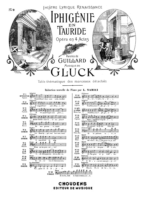 GLUCK IPHIGÉNIE EN TAURIDE N° 9 AIR UNIS DÈS LA PLUS TENDRE ENFANCE TÉ