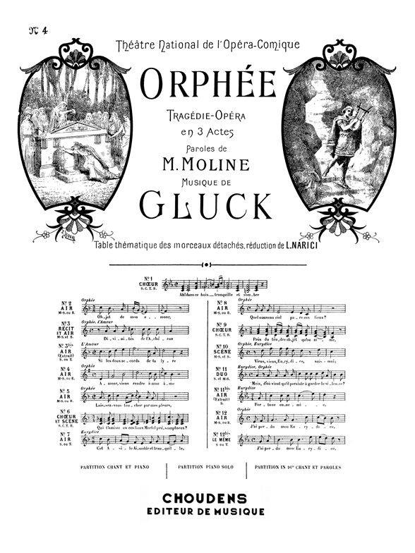 GLUCK ORPHÉE N° 4 AIR AMOUR VIENS RENDRE À MON ÂME MEZZO OU BARYTON CH