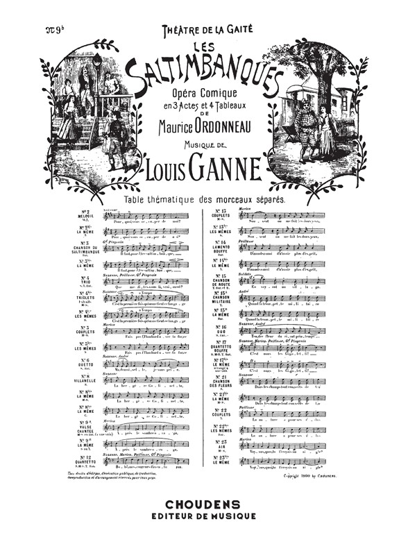 GANNE SALTIMBANQUES (LES) N° 9BIS VALSE CHANTÉE C'EST L'AMOUR SOPRANO