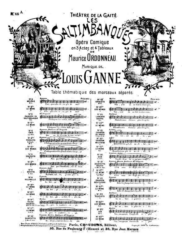 GANNE SALTIMBANQUES (LES) N° 15A CHANSON MILITAIRE QUAND LA TROMPETTE