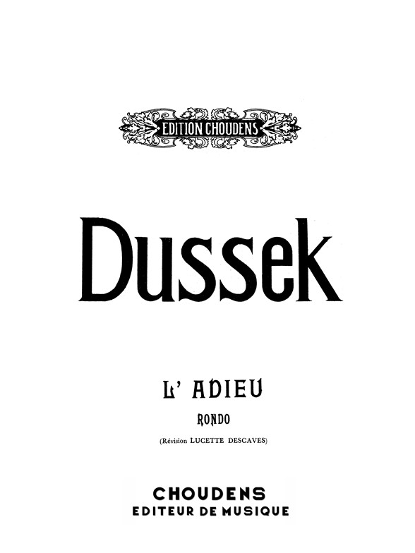 DUSSEK L'ADIEU (RONDO) PIANO