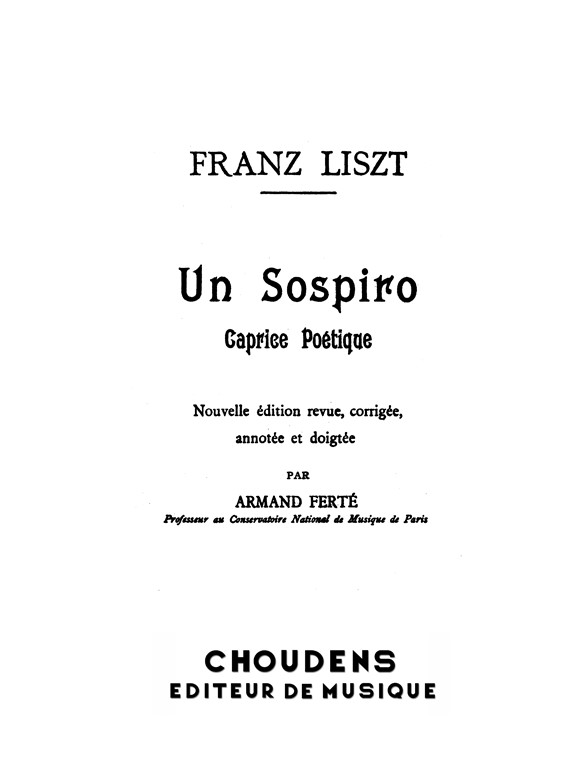 LISZT FRANZ UN SOSPIRO PIANO SOLO