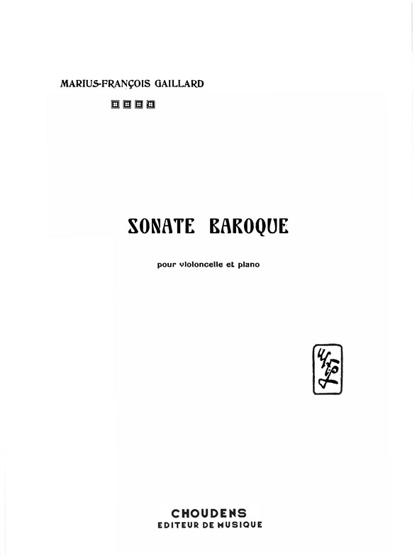 GAILLARD SONATE BAROQUE VIOLONCELLE ET PIANO