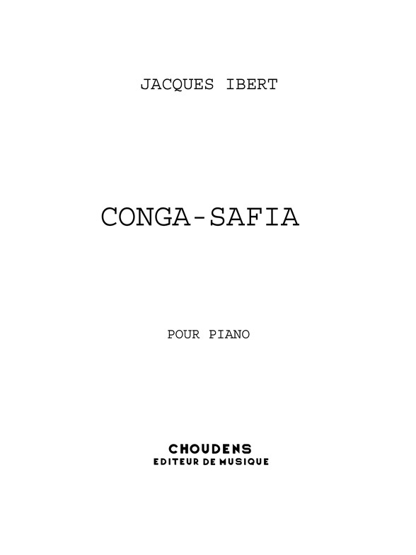 IBERT CONGA SOFIA-PIANO