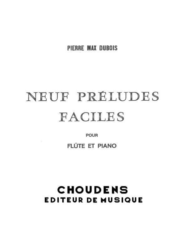 DUBOIS 9 PRÉLUDES FACILES FLÛTE ET PIANO