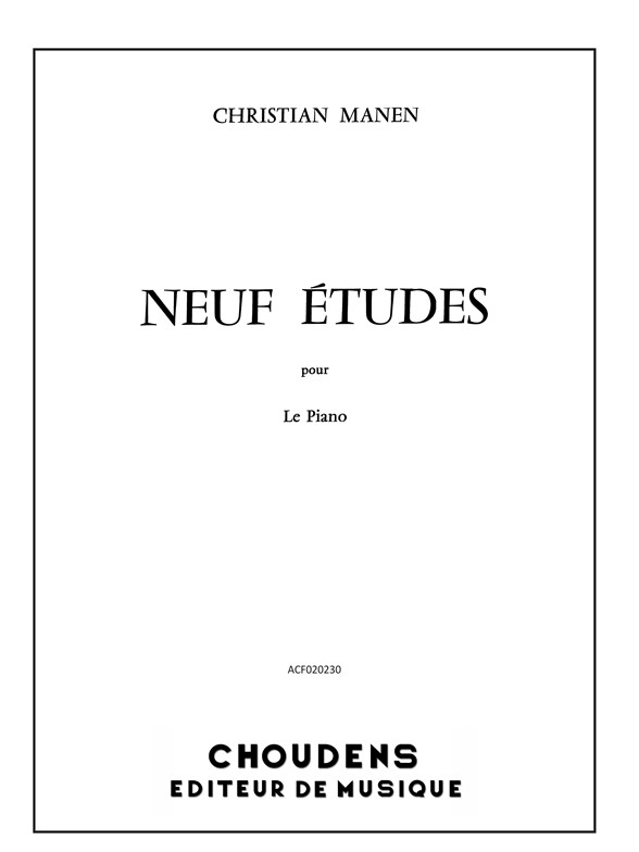 MANEN 9 ÉTUDES PIANO