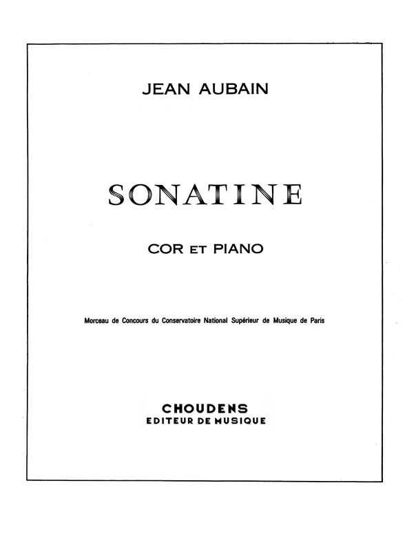 AUBAIN SONATINE COR ET PIANO