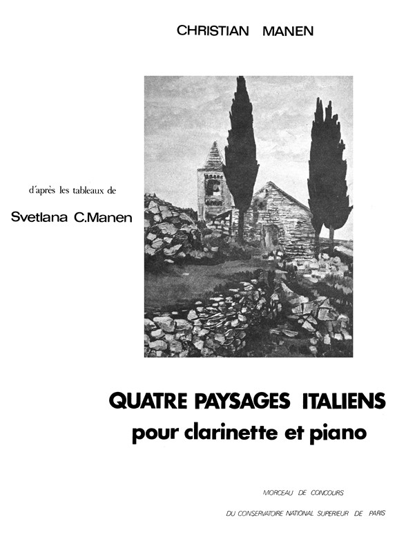 MANEN 4 PAYSAGES ITALIENS CLARINETTE ET PIANO
