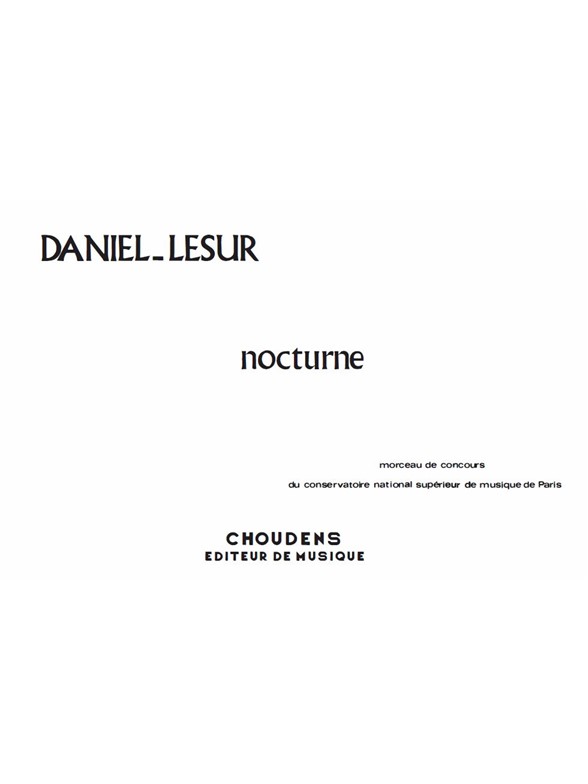 DANIEL-LESUR NOCTURNE POUR HAUTBOIS ET ORCHESTRE À CORDES HAUTBOIS ET