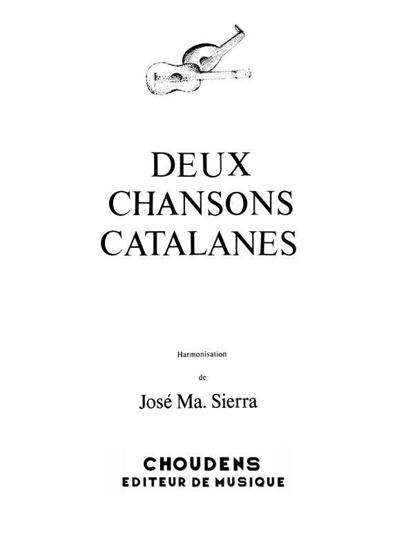 SIERRA 2 CHANSONS CATALANES GUITARE
