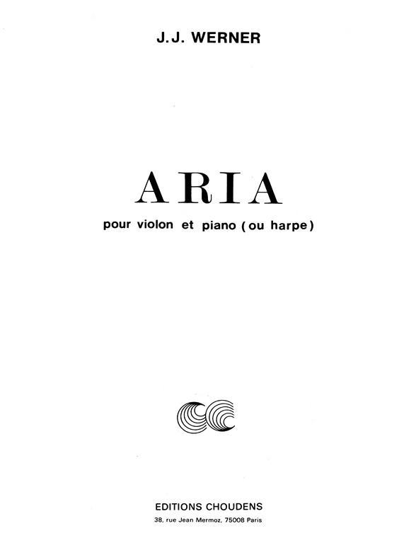 WERNER ARIA VIOLON ET PIANO OU HARPE
