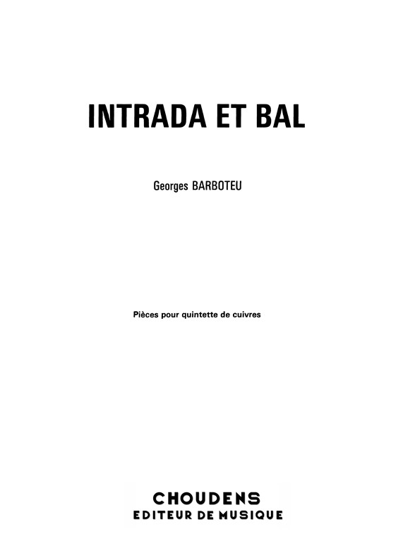 BARBOTEU INTRADA ET BAL CUIVRES