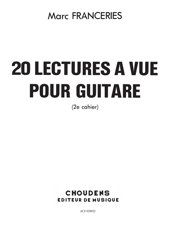 FRANCERIES 20 LECTURES À VUE GUITARE