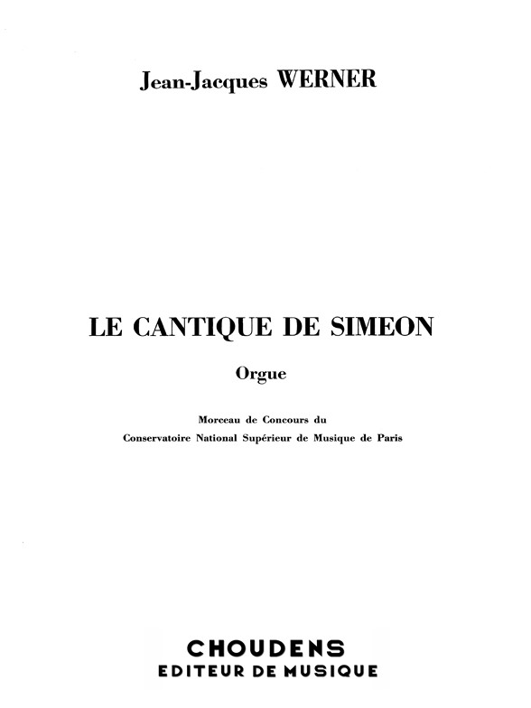 WERNER CANTIQUE DE SIMÉON ORGUE