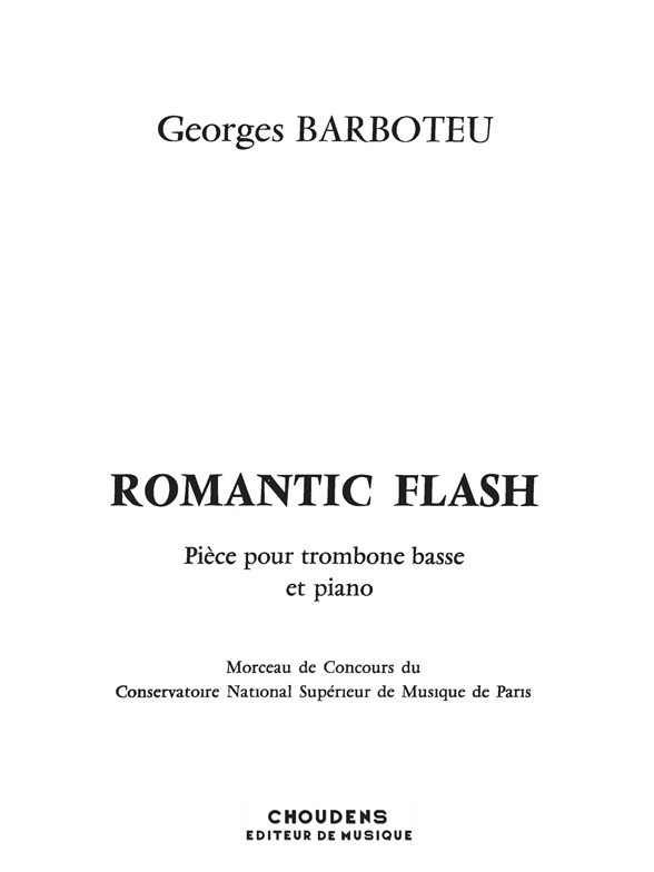 BARBOTEU ROMANTIC FLASH TROMBONE BASSE ET PIANO