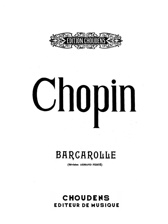 CHOPIN BARCAROLLE OPUS 60 PIANO