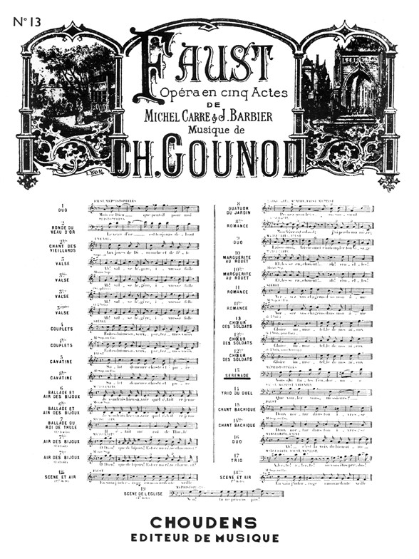 GOUNOD FAUST N° 13 SÉRÉNADE DE MÉPHISTO VOUS QUI FAITES L'ENDORMIE BAS