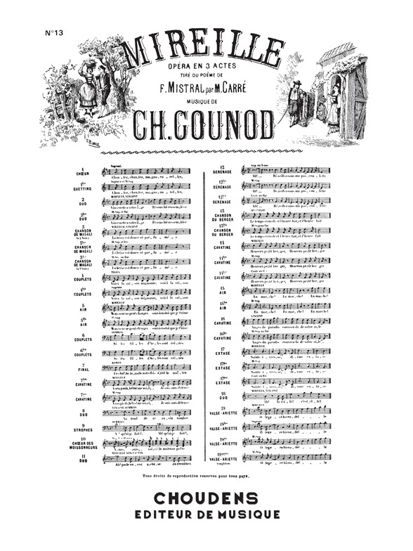 GOUNOD MIREILLE N° 13 CHANSON DU BERGER LE TEMPS S'ENVOLE SOPRANO CHAN