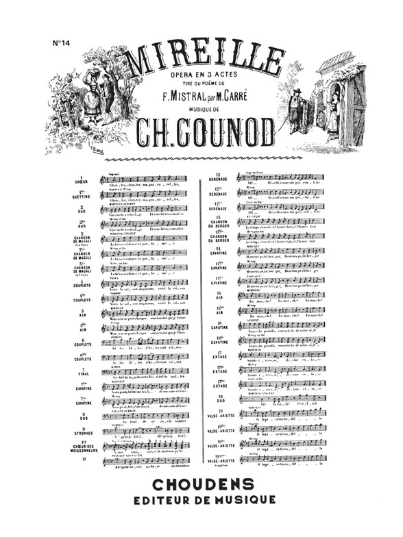 GOUNOD MIREILLE N° 14 HEUREUX PETIT BERGER CHANT ET PIANO
