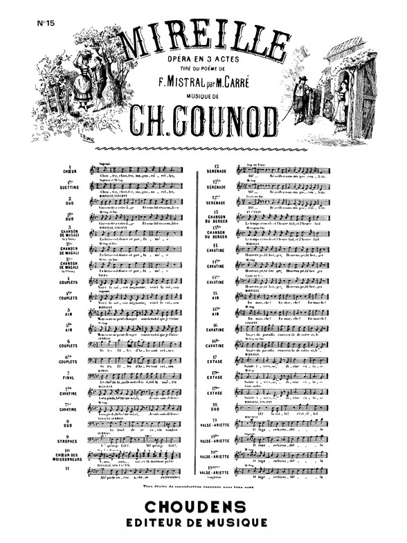 GOUNOD MIREILLE N° 15 AIR EN MARCHE SOPRANO CHANT ET PIANO