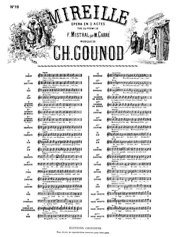 GOUNOD MIREILLE N° 19 VALSE ARIETTE Ô LÉGÈRE HIRONDELLE SOPRANO CHANT
