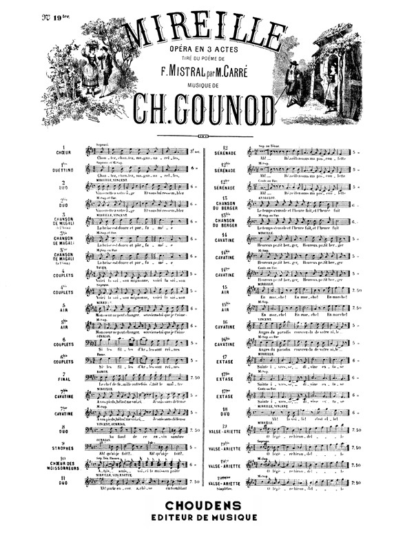 GOUNOD MIREILLE N° 19TER VALSE ARIETTE Ô LÉGÈRE HIRONDELLE MEZZO CHANT