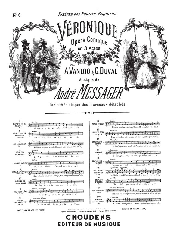 MESSAGER VÉRONIQUE N° 6 COUPLETS D'HÉLÈNE PETITE DINDE SOPRANO CHANT E