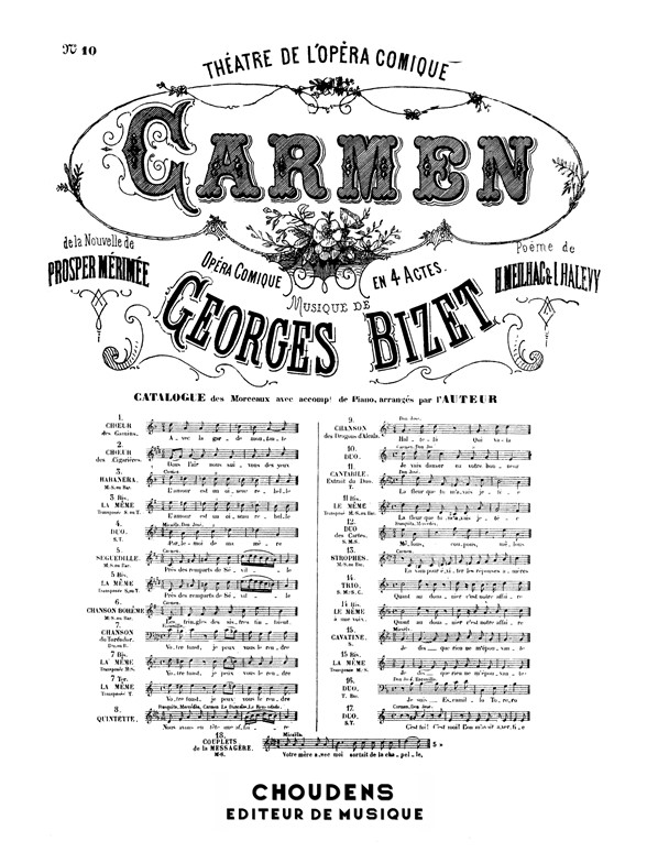 BIZET CARMEN N° 10 DUO JE VAIS DANSER EN VOTRE HONNEUR MEZZO ET TÉNOR
