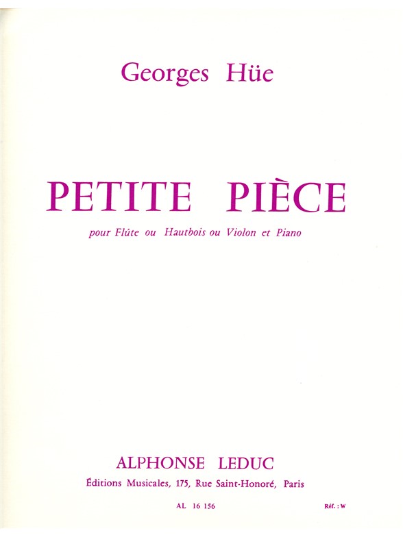 Georges Hüe: Petite Pièce in G major (Flute & Piano)