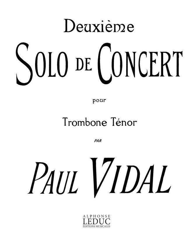 Vidal Deuxieme Solo De Concert Tenor Trombone In B Flat & Piano Book