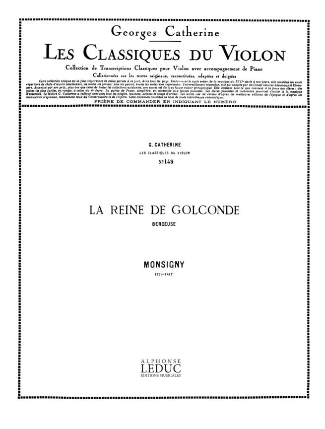 Pierre Alexandre Monsigny: La Reine de Golconde (Classiques No.149) (Violin & Piano)