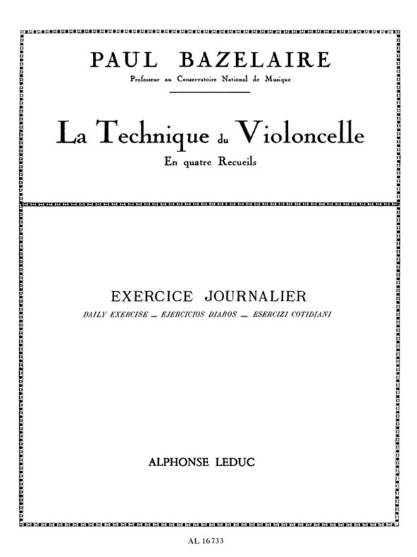Technique For Cello Bk 2 Daily Exercise