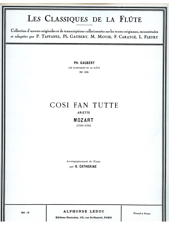 Wolfgang Amadeus Mozart: Ariette (Classiques No.39) (Flute & Piano)