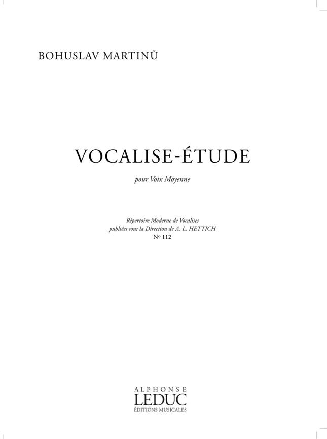 Martinu Bohuslav Hettich Vocalise Etude No.112 Medium Voice Book