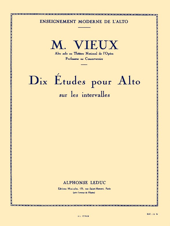 Maurice Vieux: 10 Etudes sur les Intervalles (Viola solo)