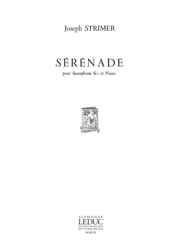 Joseph Strimer: Sérénade (Saxophone-Tenor & Piano)