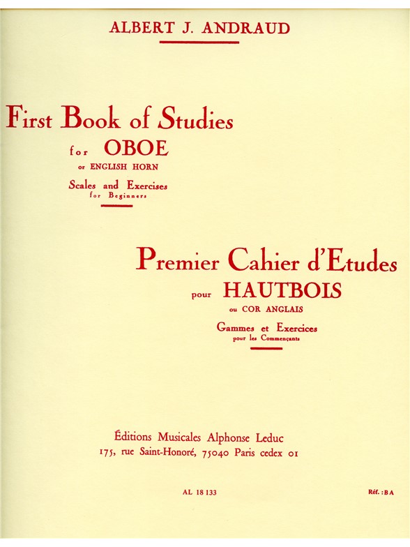 Albert J. Andraud: Cahier d'Etudes Vol.1 (Oboe solo)