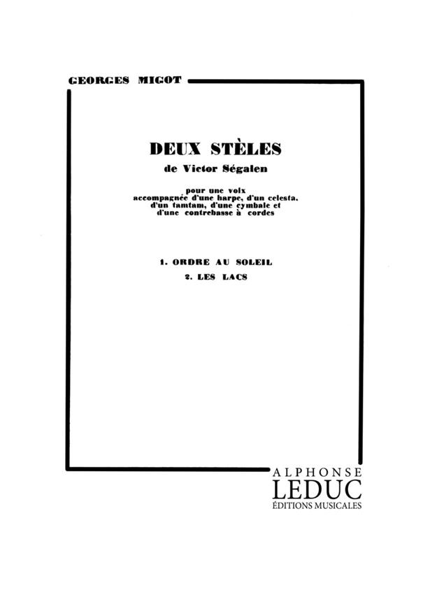 Migot Georges 2 Steles De V. Segalen In 16 Poche Orchestra Score