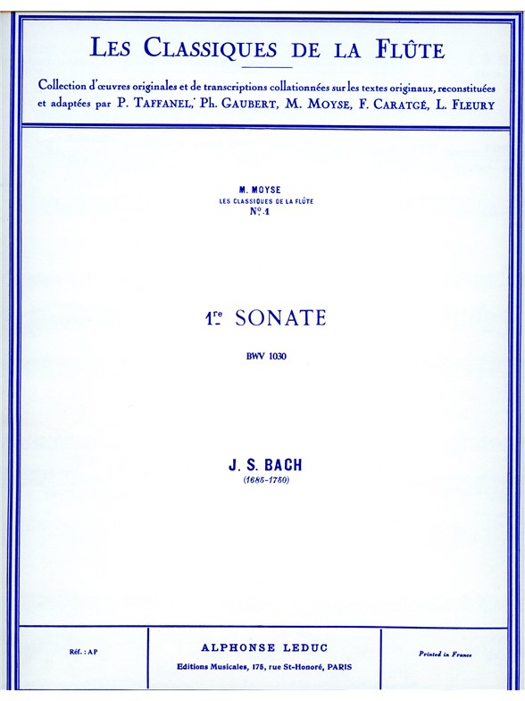 Johann Sebastian Bach: Sonata No.1, BWV1030 in B minor (Classiques No.1) (Flute & Piano)