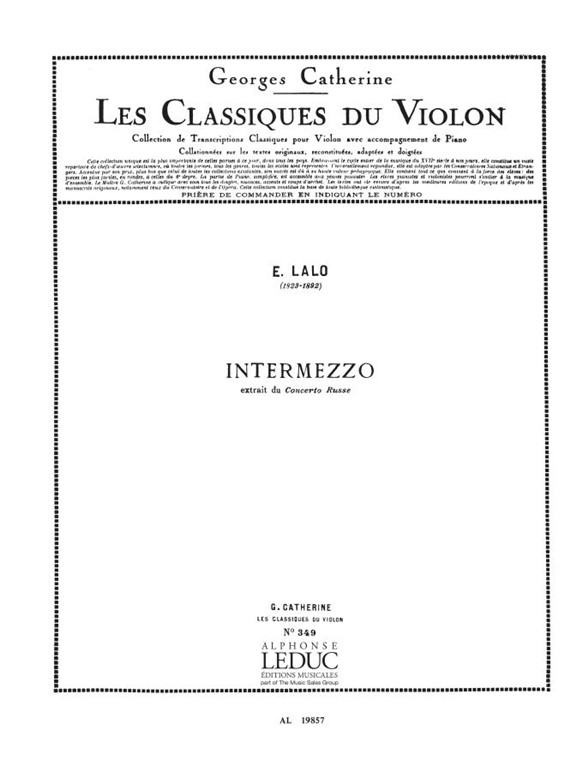 Edouard Victor Antoine Lalo: Intermezzo (Classiques No.349) (Violin & Piano)